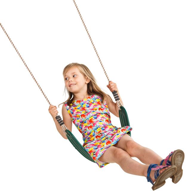 Green Wrap Around Swing Seat Complete With Adjustable Ropes For A Children s Garden Swing